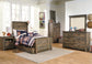 Cama Trinell con paneles y un cajón grande de almacenamiento