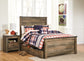 Cama Trinell con paneles y un cajón grande de almacenamiento