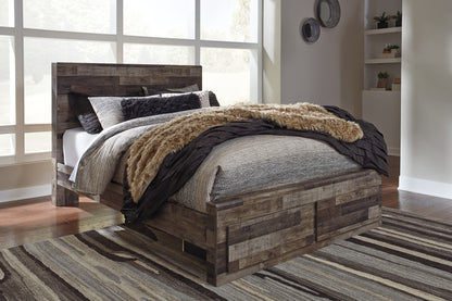 Cama con paneles Derekson y dos cajones de almacenamiento