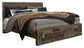 Cama con paneles Derekson y dos cajones de almacenamiento