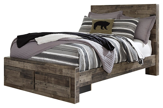 Cama con paneles Derekson y dos cajones de almacenamiento