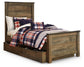 Cama Trinell con paneles y un cajón grande de almacenamiento