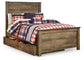 Cama Trinell con paneles y un cajón grande de almacenamiento