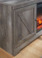 Centro de entretenimiento Wynnlow de 4 piezas con chimenea eléctrica