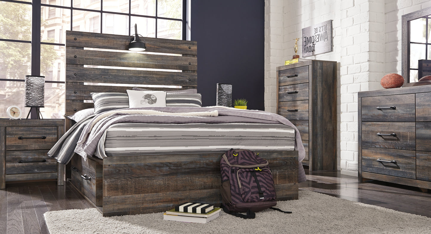 Cama con paneles Drystan y 2 cajones de almacenamiento