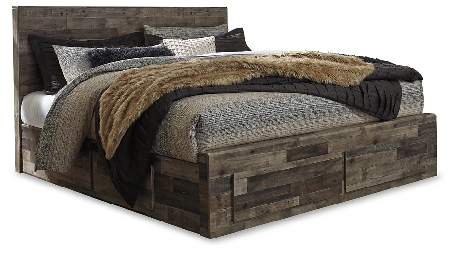 Cama con paneles Derekson y 4 cajones de almacenamiento