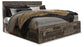Cama con paneles Derekson y 4 cajones de almacenamiento