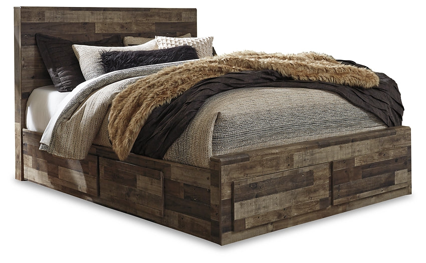 Cama con paneles Derekson y 4 cajones de almacenamiento