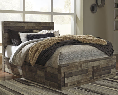 Cama con paneles Derekson y 4 cajones de almacenamiento