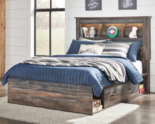 Cama-librería Drystan con dos cajones de almacenamiento