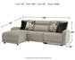 Colleyville - Seccional reclinable eléctrico de 3 piezas con chaise longue