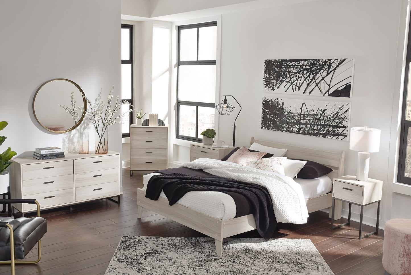 Cama de plataforma con paneles Socalle