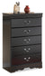 Huey Vineyard  Sleigh Bed With Mirrored Dresser And Chest