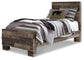 Derekson  Panel Bed With Mirrored Dresser, Chest And 2 Nightstands