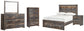 Drystan  Bookcase Bed With 2 Storage Drawers With Mirrored Dresser, Chest And Nightstand