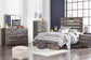 Cama con paneles Drystan, cómoda con espejo y arcón