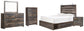 Drystan  Panel Bed With 4 Storage Drawers With Mirrored Dresser, Chest And Nightstand