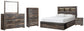 Cama-librería Drystan con dos cajones, cómoda con espejo, cómoda y mesita de noche