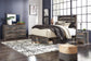 Cama Drystan con 4 cajones, cómoda con espejo, cómoda y mesita de noche