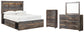 Drystan  Bookcase Bed With 2 Storage Drawers With Mirrored Dresser And Chest