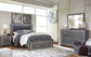 Cama Lodanna con dos cajones y cómoda con espejo