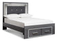 Cama Lodanna con dos cajones y cómoda con espejo
