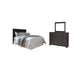 Cabecera con paneles y tocador con espejo Brinxton/California King