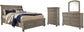 Cama tipo trineo Lettner con dos cajones de almacenamiento, cómoda con espejo y cómoda