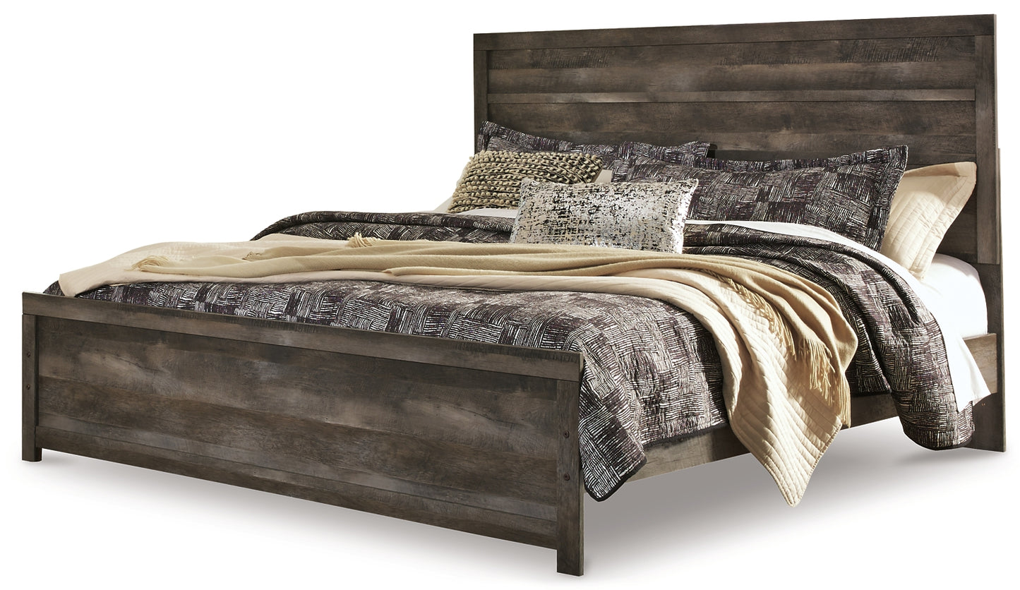 Cama con paneles Wynnlow y tocador con espejo