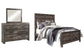 Cama con paneles Wynnlow Crossbuck y tocador con espejo