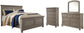 Cama Lettner California con paneles, cómoda y espejo