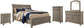 Cama estilo trineo California de Lettner con tocador con espejo, cómoda y mesita de noche