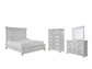 Cama con paneles Kanwyn, cómoda con espejo y arcón