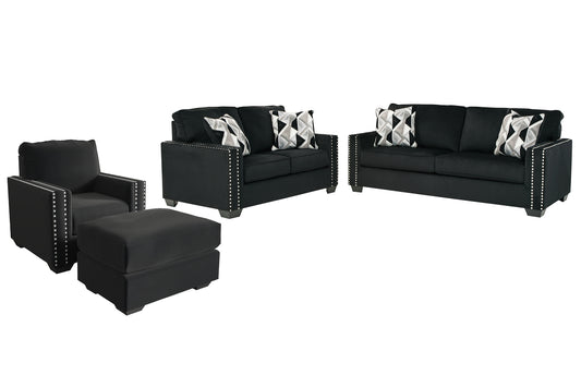 Sofá, loveseat, silla y otomana Gleston