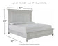 Cama con paneles Kanwyn y tocador con espejo