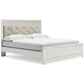 Cama Altyra con paneles, cómoda y espejo