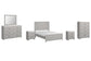 Cottonburg  Panel Bed With Mirrored Dresser, Chest And 2 Nightstands