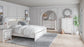 Cama-librería Altyra con paneles, cómoda y cómoda con espejo