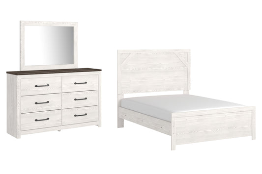 Gerridan  Panel Bed With Mirrored Dresser