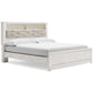 Cama-librería Altyra con paneles, cómoda con espejo, cómoda y mesita de noche