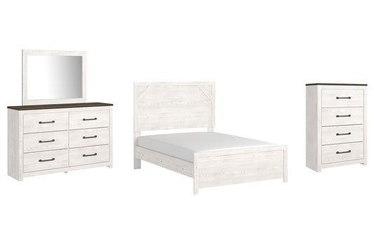 Gerridan  Panel Bed With Mirrored Dresser And Chest