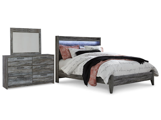 Cama con paneles Baystorm y tocador con espejo