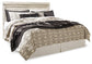 Cama de plataforma Bellaby con dos cajones de almacenamiento, tocador con espejo y mesita de noche