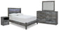 Cama con paneles Baystorm, tocador con espejo y mesita de noche