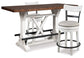 Mesa de comedor de altura de mostrador Valebeck y 2 taburetes