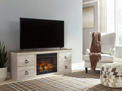 Mueble de TV Willowton con chimenea eléctrica