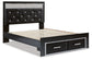 Cama con plataforma de almacenamiento y paneles tapizados Kaydell