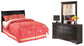 Huey Vineyard  Sleigh Headboard With Mirrored Dresser