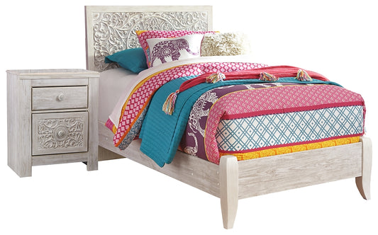 Paxberry  Panel Bed With Nightstand