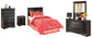 Huey Vineyard  Sleigh Headboard With Mirrored Dresser, Chest And Nightstand